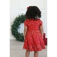 thumbnail image 6 of Millie Loves Lily Girls' Red Holiday Dot Velour Dress With Bow Waistband, Big Girl, Size 8, 6 of 7