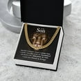 thumbnail image 3 of To My Son - Believe in Yourself, Cuban Link Chain, Stainless Steel or Yellow Gold, Message Card & Gift Box, 3 of 5