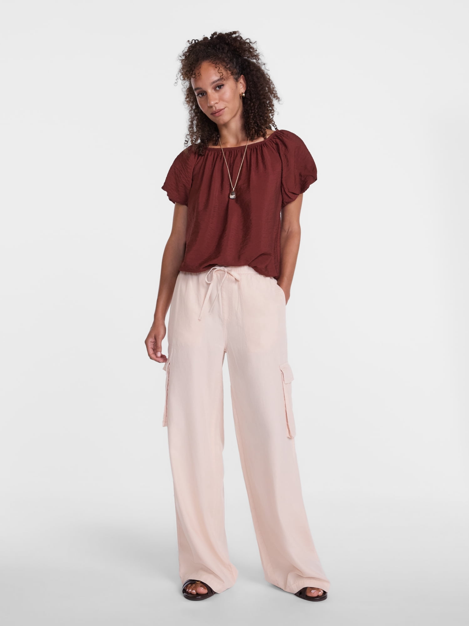Scenario Women's Puff Sleeve Top, Sizes XS-XXXL