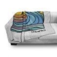 thumbnail image 3 of Hawaii Soft Flannel Fleece Throw Blanket, Abstract Ocean Waves on Beach Sunset Background Summer Surfing Theme Coastal Art, Cozy Plush for Indoor and Outdoor Use, 70" x 90", Multicolor, by Ambesonne, 3 of 6