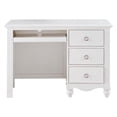 thumbnail image 3 of Pemberly Row 3 Dovetail Drawers Traditional Wood Writing Desk in White, 3 of 6