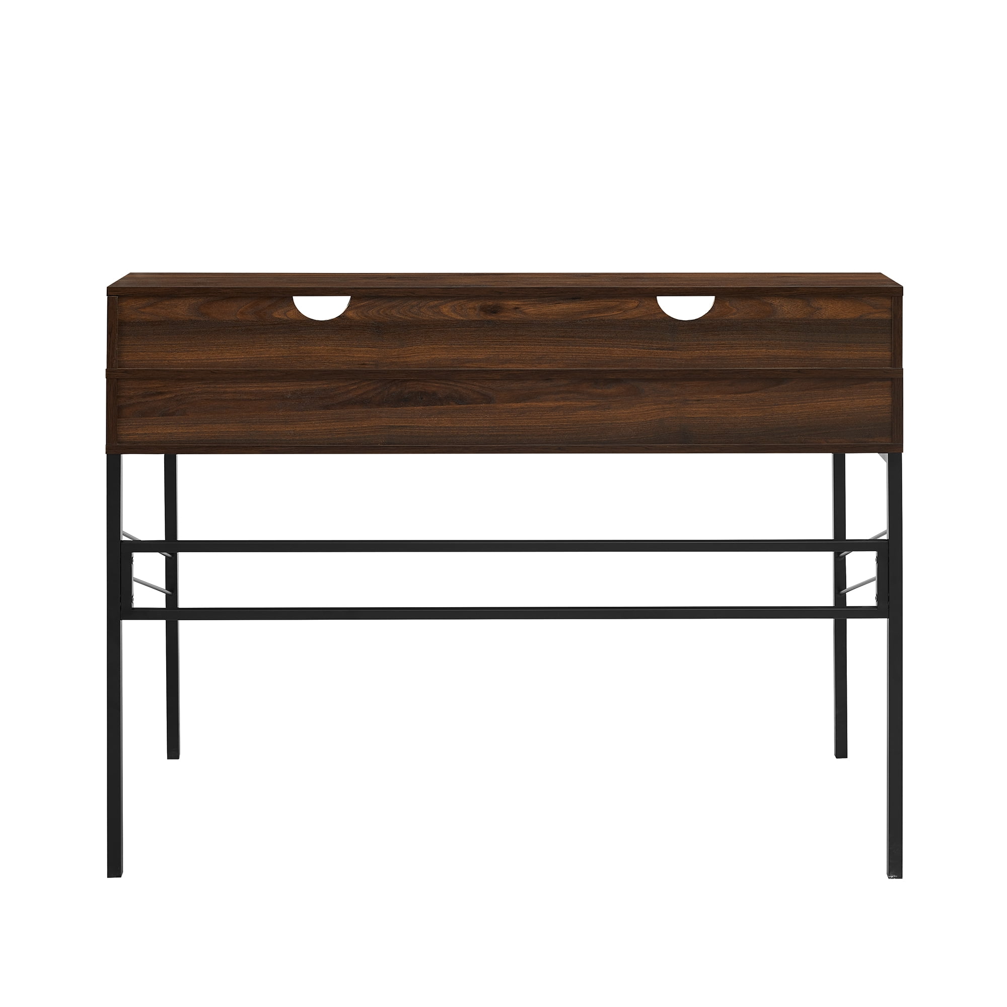 Manor Park Modern Eclectic 2 Drawer Hutch Desk, Dark Walnut