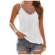 thumbnail image 1 of Camiseta sin mangas con cuello en V y encaje para mujer - Tirantes finos ajustables, blusa de verano holgada, tallas S-XL, 1 of 8
