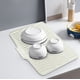 thumbnail image 4 of Tapete de silicona para secar platos y utensilios de cocina, con ranuras de drenaje, bandeja desviadora de agua sin perforaciones, escurridor lateral para fregadero, Aestivo | Blanco |, 4 of 7