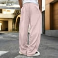 thumbnail image 4 of Uncuffed Sweatpants Men Open Bottom Casual Baggy Wide Leg Sweat Pants Open Bottom Athletic Joggers with Pockets Pink XL, 4 of 4