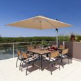 thumbnail image 3 of Gymax 10 Ft Square Offset Hanging Patio Umbrella 360 Degree Tilt Beige, 3 of 10