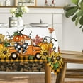thumbnail image 4 of Fall Tablecloth 60x120 Inch Rectangular, Thanksgiving Autumn Harvest Orange Truck Gnome Pumpkin Buffalo Plaid Table Cover for Party Picnic Dinner Decor, 4 of 6