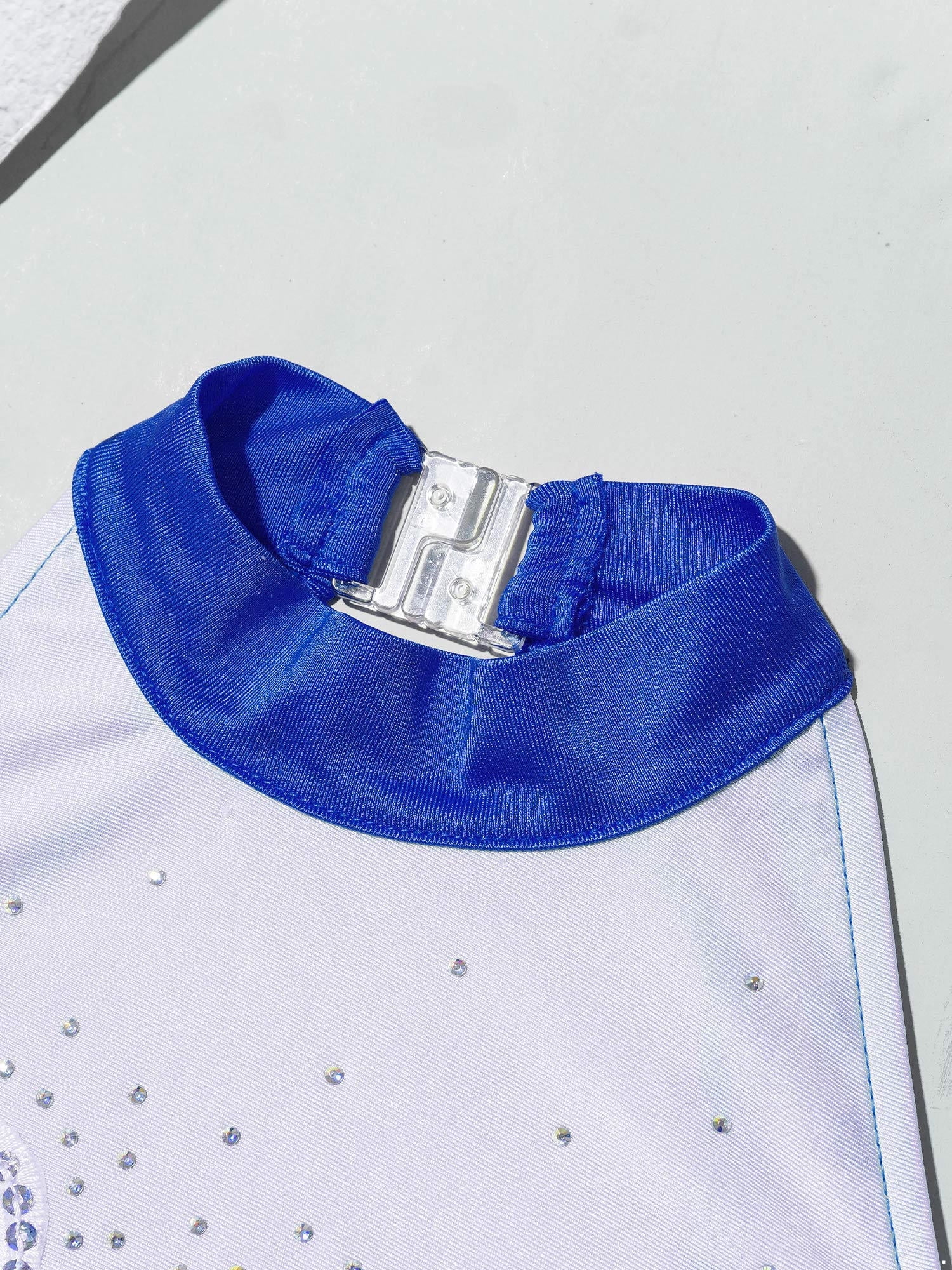 Alvivi Rhinestone Sleeveless Athletic Dance Dress for Kids Girls Figure Skating Competition Costume Royal Blue 10
