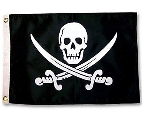 CALICO Pirate Jack Rackham Banner Flag 12"x18" Boat Dorm Cave Nautical Skull 