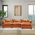 thumbnail image 4 of MOONMISS Modern Large Fabric L-Shaped Sofa Chenille Fabric, Movable Pedestal, Removable Armrests, Oversized 9-Seater Sofa, 4 of 5