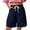 Blue*, variant on Girls Cargo Shorts solid color Wide Leg Casual Elastic Summer Bottoms Shorts With Pockets Drawstring 5-16Y