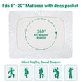 thumbnail image 2 of Ophanie Queen Size Bamboo Viscose Mattress Protector, 4-Layer Waterproof Bed Pad Cover, Breathable Noiseless Fitted Sheet, 6"-20" Deep Pocket, White, 2 of 8