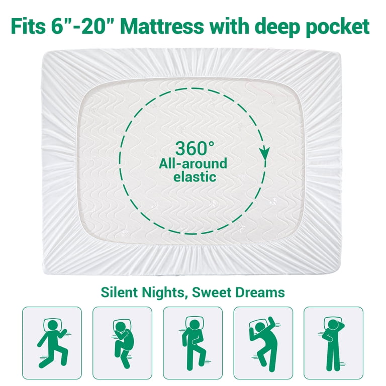 Ophanie Twin Bamboo Viscose Mattress Protector, 4-Layer photo 2