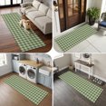 thumbnail image 5 of Hallway Runner Rug 2'x6', Green Gingham Kitchen Runner Rugs Non-Slip Carpet Mats, Farmhouse Buffalo Plaid Checkered Bedside Rugs Runners Washable Floor Carpet for Bathroom Laundry Room, 5 of 8