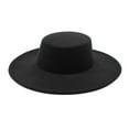 thumbnail image 1 of Sombrero de fieltro negro Minnieouse gorra Derby plana de ala ancha, 1 of 6
