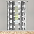 thumbnail image 3 of Ambesonne Oriental Curtains, Mandala Pattern, Pair of 28"x63", White Black, 3 of 5