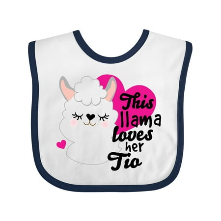 

Inktastic Valentines Day This Llama Loves Her Tio Gift Baby Girl Bib