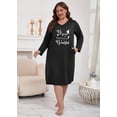 thumbnail image 6 of PinkBeautiM Long Sleeve Nightgowns for Women Plus Size Sleepshirt Soft Loungewear with Pockets, 6 of 6