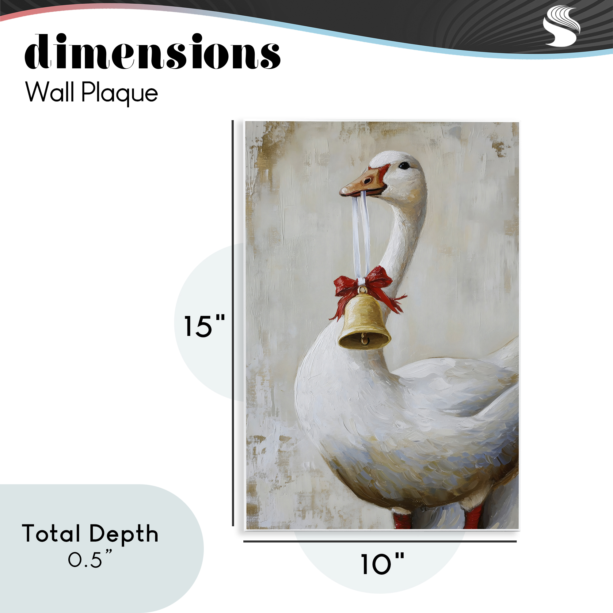 Festive Jingle Goose Wall Plaque Art, design by Petal Prints Design