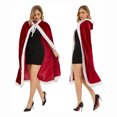 thumbnail image 5 of KAWELL Adult Child Christmas Santa Claus Robe Hooded Cloak, Mrs Santa Claus Velvet Hooded Cape Christmas Robe, 5 of 8