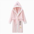 thumbnail image 4 of Gibobby Boys Girls Kids Soft Flannel Bathrobe,Thickened Warm Hooded Sleep Robe with Waist Tie,Plush Cozy Loungewear for Fall Winter for Boys Girls 2-12Y Toddler Pajamas,Pink,Size 2-4T, 4 of 4