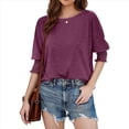 thumbnail image 1 of Túnica Informal Ligera con Cuello Redondo para Mujer, Color Rojo Vino, XXL, 1 of 6