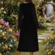 thumbnail image 4 of Vestido de Terciopelo Y Gasa Patchwork Mujeres Cuello en V Elegante Tejido Estirable para el Estilo Versátil, 4 of 7