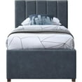 thumbnail image 4 of Pemberly Row Contemporary Navy Vegan Leather Twin Trundle Bed, 4 of 9