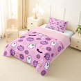 thumbnail image 2 of Feelyou Cartoon Ghost Flower Twin Comforter Sets, Cute Pink Pumpkin Bedding Set, Pink Reversible, 2pcs, 1 Comforter and 1 Pillowcase, 2 of 7