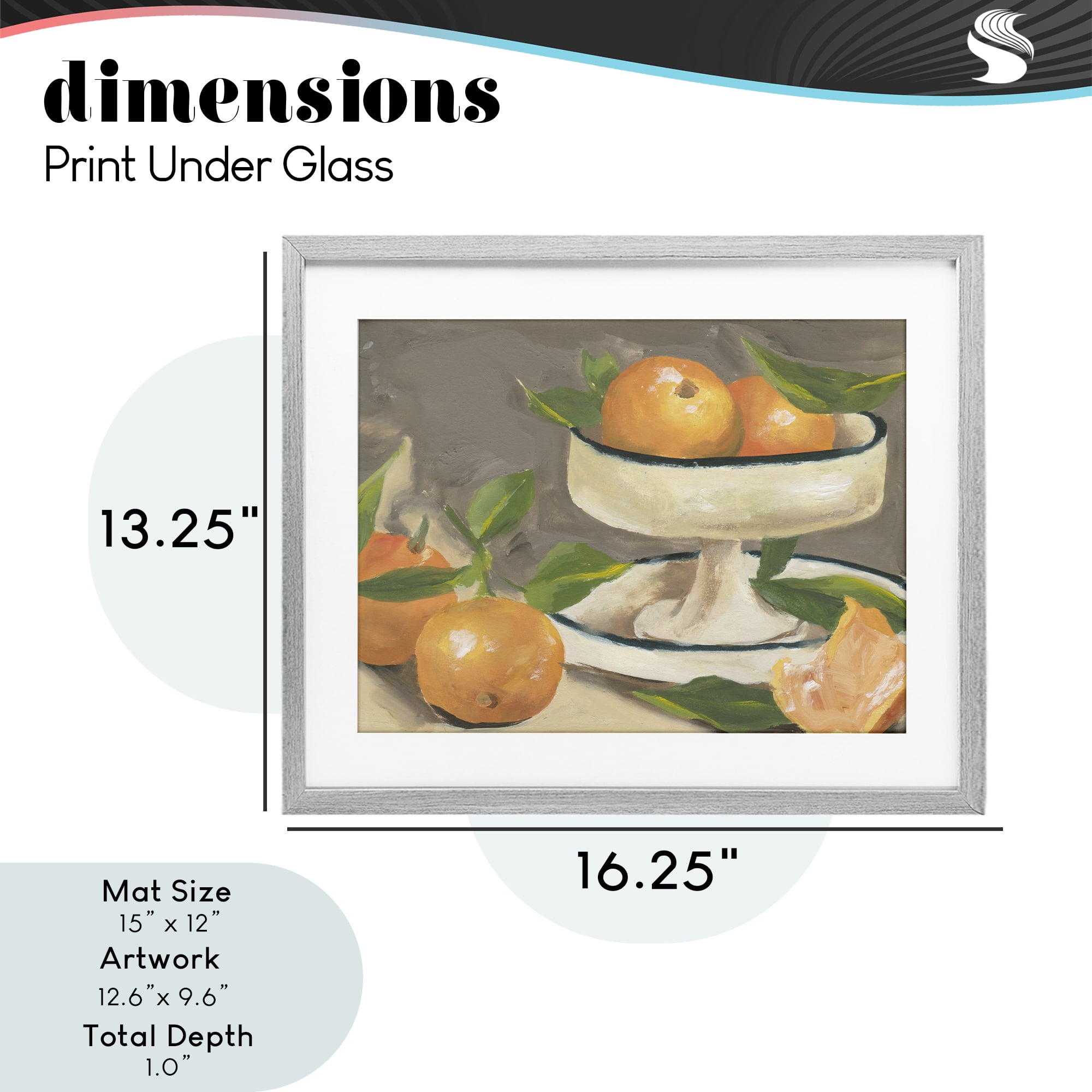 Stupell Industries Citrus In Stillness Gray Framed Print Under Glass, design by Melissa Wang