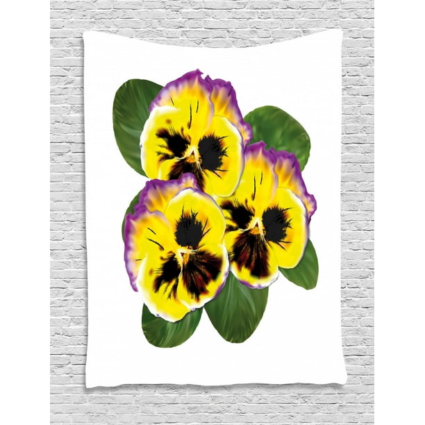 Pansy Tapestry, Flowers Recalling Spring Season Blossom