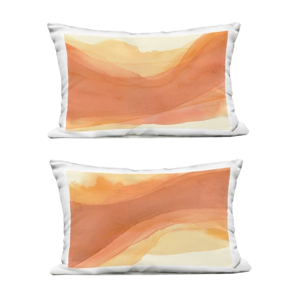 Stupell Industries Curving Orange Waves Design by Grace Popp Outdoor Printed Pillow (Set of 2)
