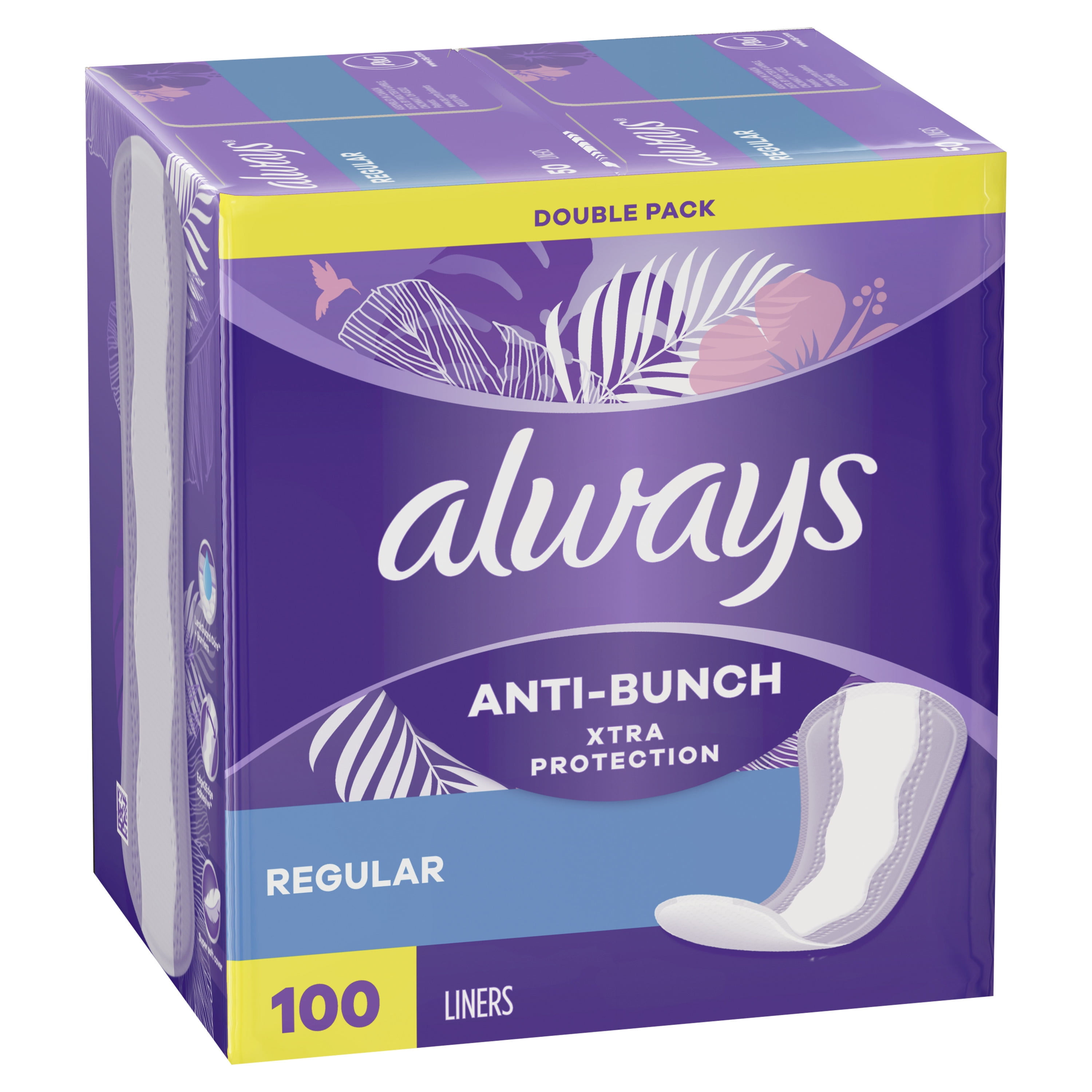 Always Anti-Bunch Xtra Protection, Panty Liners For Women, Light