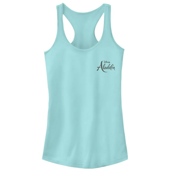 Junior's Aladdin Title Logo Badge  Racerback Tank Top Cancun X Small