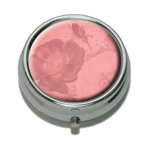 Vintage Floral Pink Pill Box