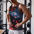 thumbnail image 5 of Daiia Cosmic Red Sparkle Dice Printed Men's Quick Dry Fit Muscle Tank Top Slim-Fit Tank Workout Tank Top Lightweight Sports Tank Top-X-Large, 5 of 7