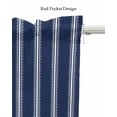 thumbnail image 5 of Navy Blue Stripes Linen Curtain Valance for Bedroom/Bathroom/Kitchen/Living/Dining Room Window,Geometric Vertical Striped Modern Minimalist Pocket Topper Drapes Decorative Cafe Drapery Panel 60"x18", 5 of 6