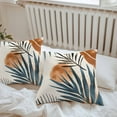 thumbnail image 5 of Bohemian Nordic Outdoor Pillow Covers Pack of 2 Green Orange Simple Abstract Leaves Waterproof Throw Pillow Covers Decorative Cushion Cases for Patio Garden Tent Balcony Couch 24x24 inch, 5 of 8