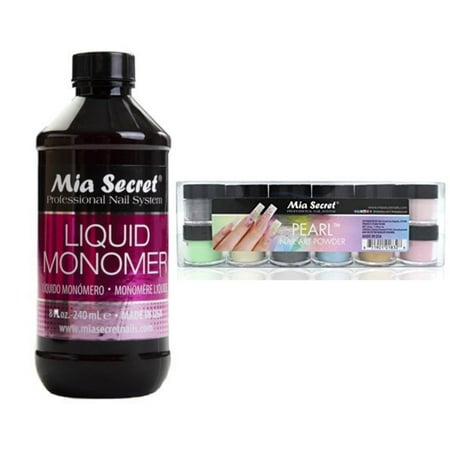 Mia Secret - Monomer 8 oz + Pearl 12 Colors Set