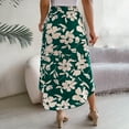thumbnail image 3 of Women's Long Skirts Floral Elastic High Waist Asymmetrical Hem Skirt, 3 of 9