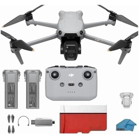 DJI Air 3S Drone with RC-N3 | 2-Battery Bundle (90-Min Total Flight) | 1" CMOS 4K/60fps HDR Camera, 128GB MicroSD, 20km Video Transmission & Pro Accessories