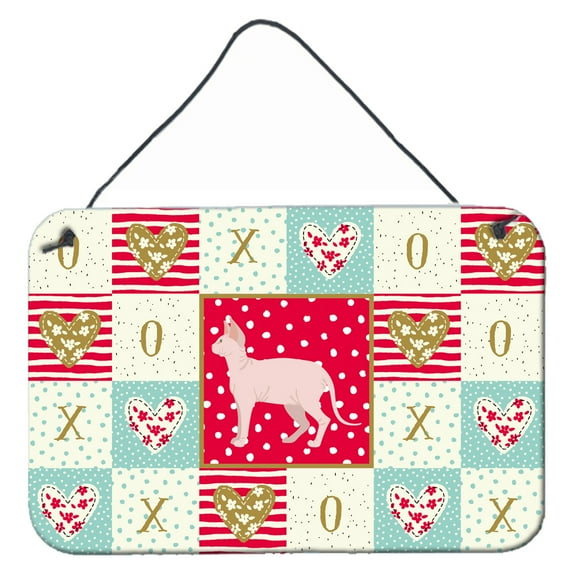 Carolines Treasures CK5718DS812 Sphynx Cat Love Wall or Door Hanging Prints 8x12 multicolor