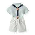 thumbnail image 6 of Hienoo Infant Boys Striped Short Sleeve Button Shirt Suspender Shorts Kids Summer Outfit Sets, 6 of 6