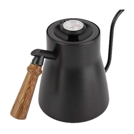 

Goxfaca Gooseneck Kettle | Stainless Steel Pour Over Kettle with Thermometer | 850 ML Hot Water Heater with Insulated Wood Handle for Camping Home Kitchen