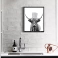 thumbnail image 3 of Funny Highland Cow Bathroom Wall Art 11x14in Framed Black and White Rustic Cute Bathroom Canvas Prints for Bathroom Restroom Decor, 3 of 5