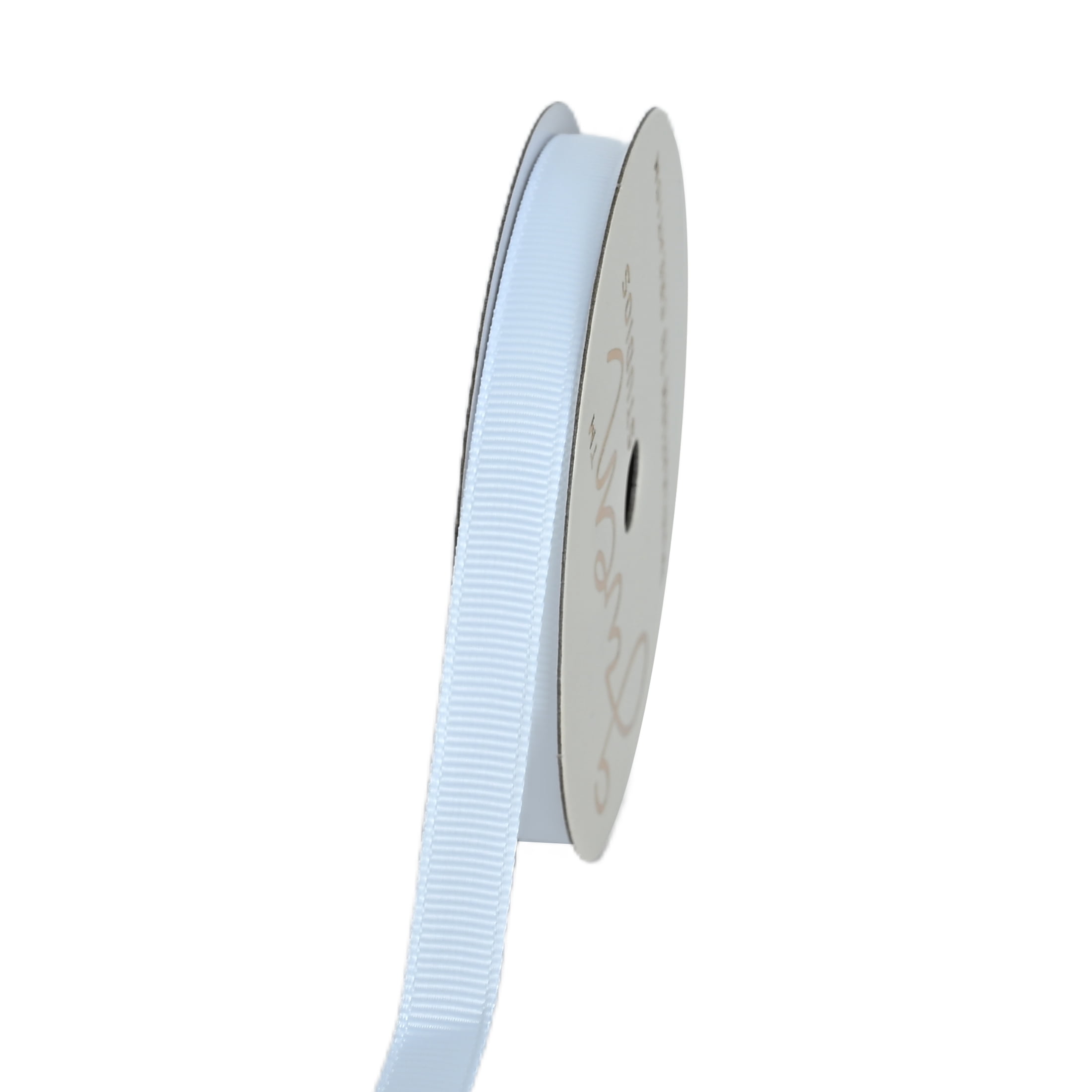 Gwen Studios 3/8" White Grosgrain Ribbon, 7 Yards