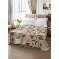 thumbnail image 3 of Full Flat Sheet Only Coffee Cup Cafe Retro Text Seamless Soft Microfiber Cooling Bedding Sheets Abstract Graffiti Style Flat Bed Sheet, 3 of 9