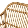 thumbnail image 4 of Rodney Indoor Woven Faux Rattan Chairs with Cushions (Set of 2), Light Brown and Beige Finish, 4 of 11