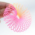 thumbnail image 4 of 12 piezas/bolsa 3,2*3,5 cm Mini anillo de círculo de arcoíris de emoji mágico colorido resorte grande juguete de bobina de plástico arcoíris mágico resorte flexible, 4 of 5