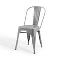 thumbnail image 3 of Side Dining Chair, Set of 2, Metal Steel, Silver, Modern Contemporary Urban Design, Kitchen Room Cafe Bistro Restaurant Hospitality, 3 of 10